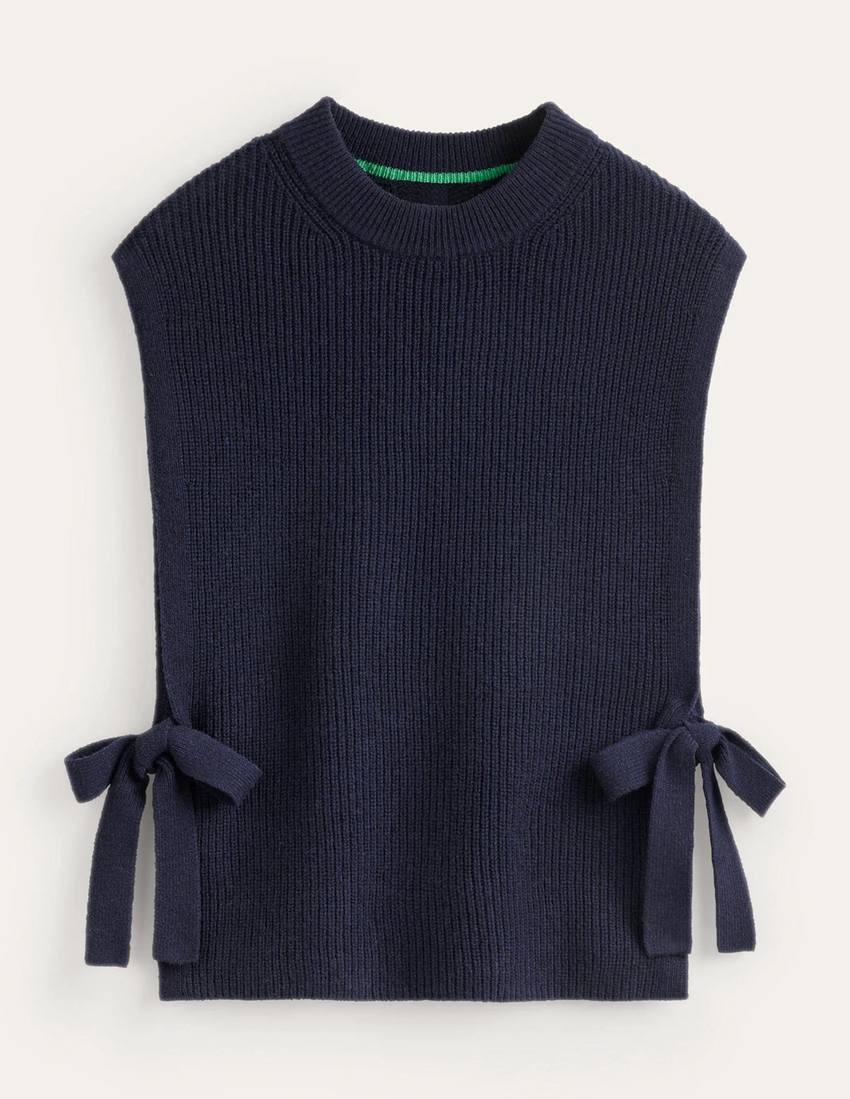 Tie-Side Knitted Tabard-Navy
