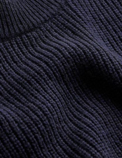 Tie-Side Knitted Tabard-Navy