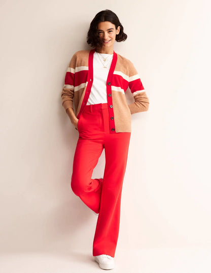 Marianne Cashmere Cardigan-Camel Melange Union Jack