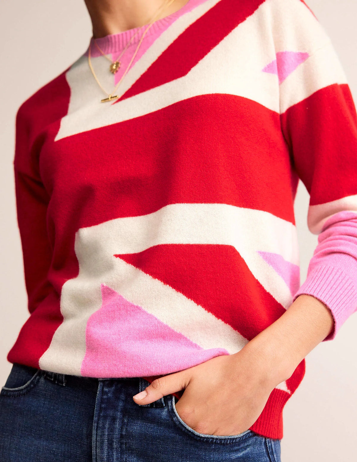 Lydia Cashmere Jumper-Cherry Blossom Melange