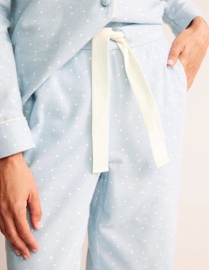 Brushed Cotton Pajama Pants-Surf, Spaced Dotty