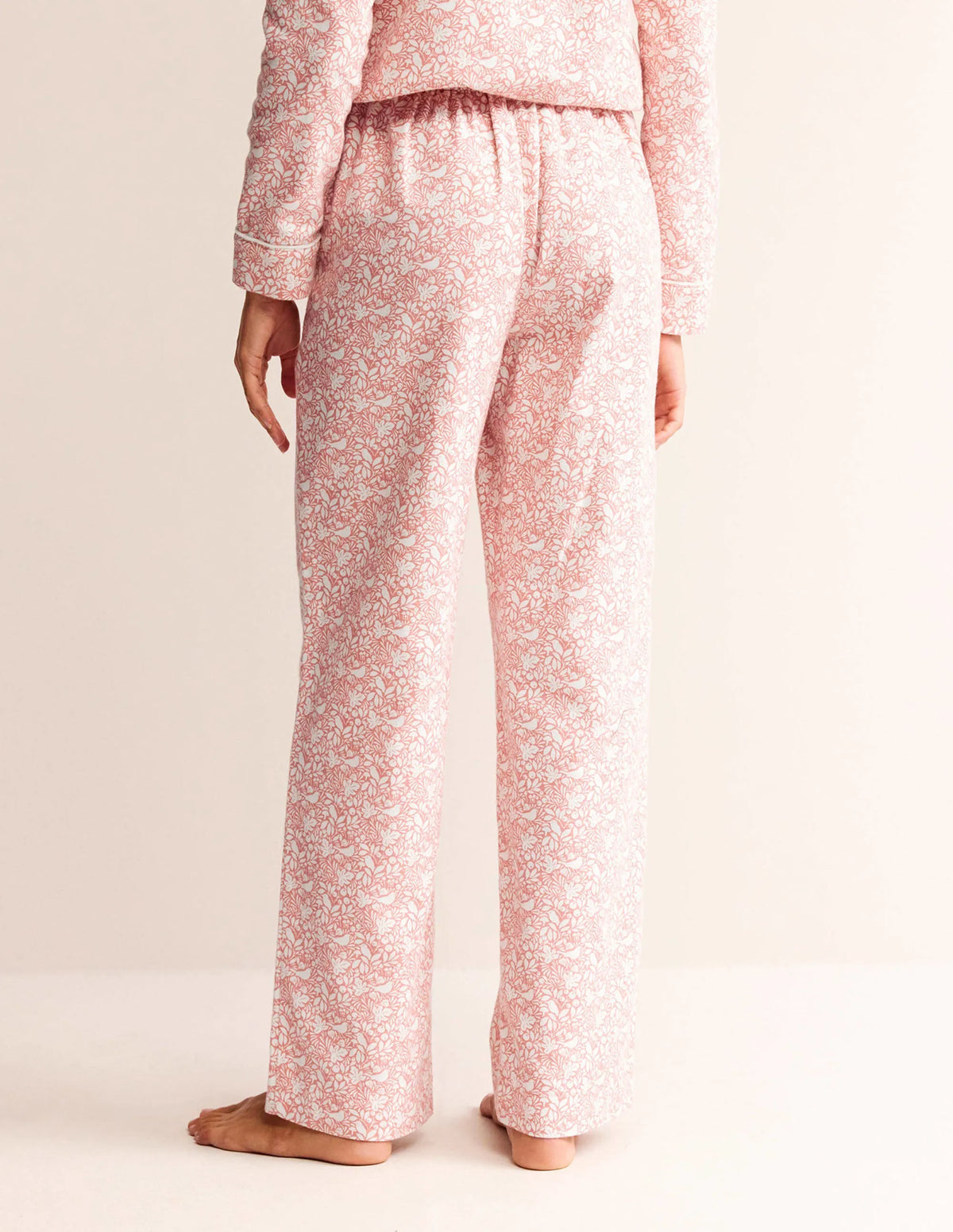 Brushed Cotton Pajama Pants-Rosette Blush, Forest Meadow