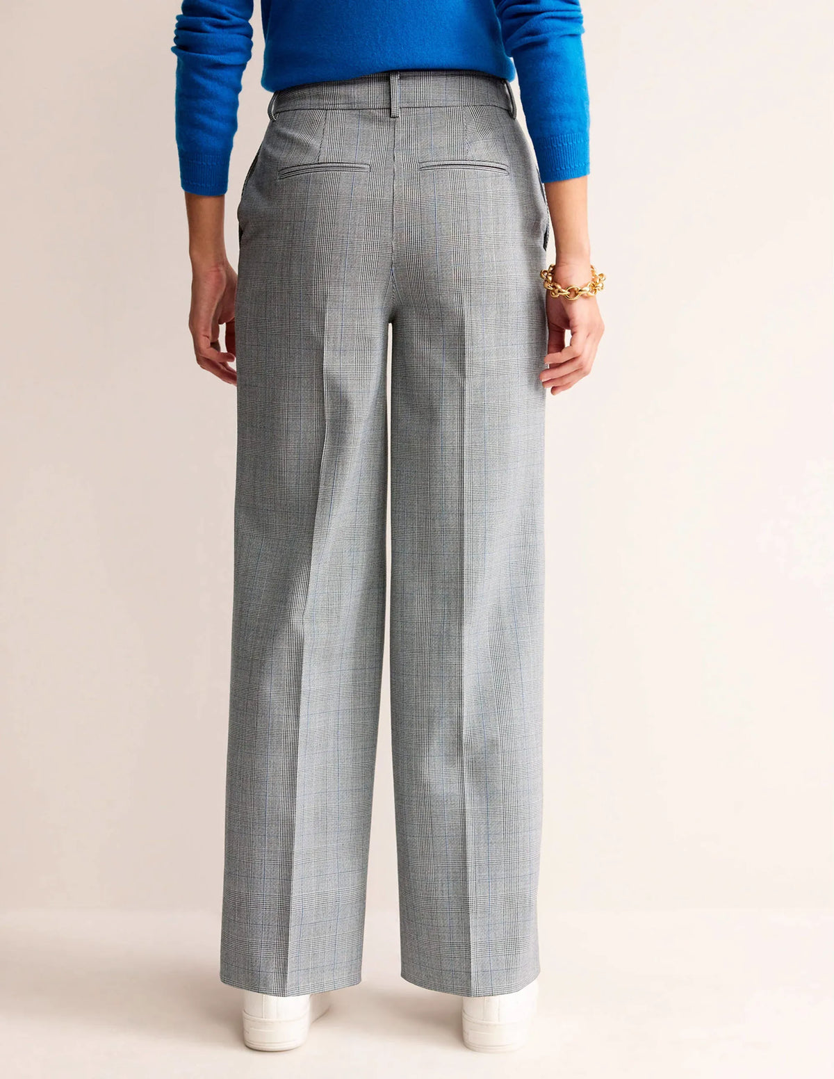Westbourne Wool Blend Pants-Ivory, Charcoal and Blue Pow