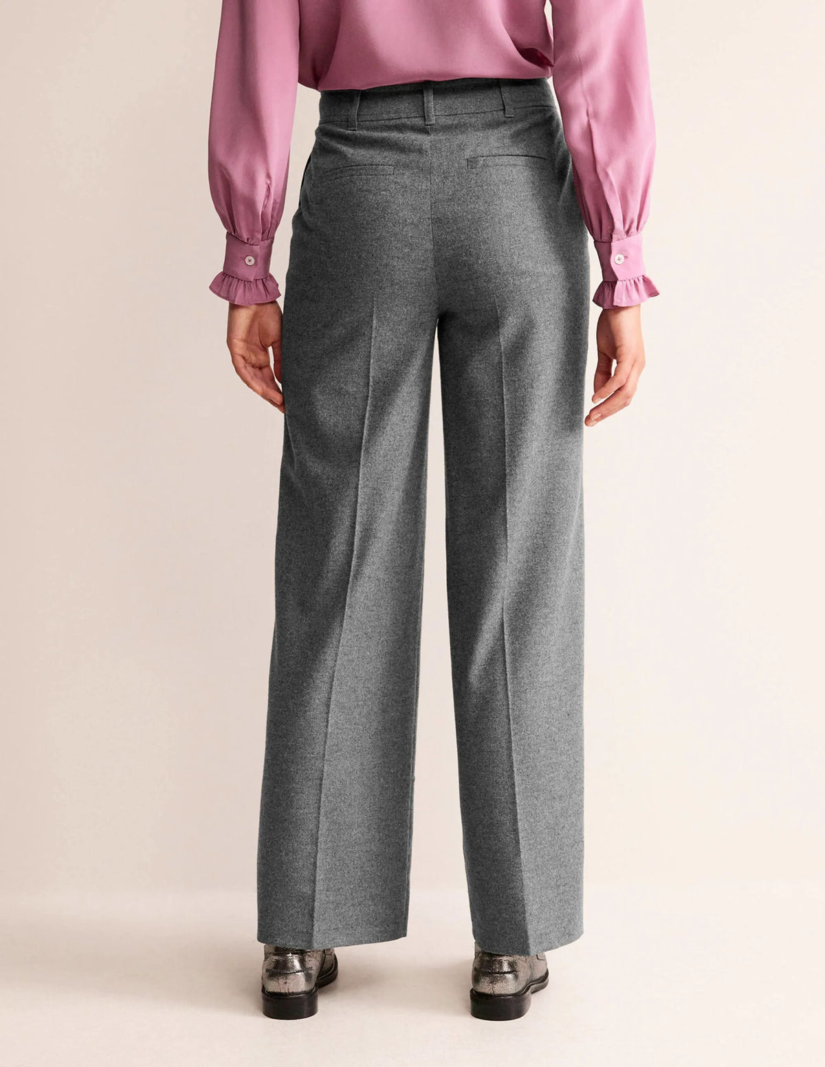 Westbourne Wool Pants-Charcoal Marl