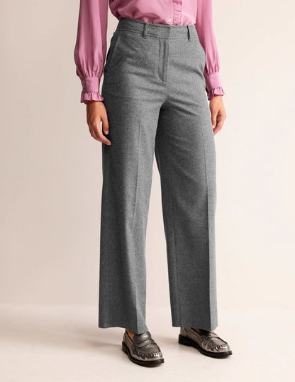 Westbourne Wool Pants-Charcoal Marl