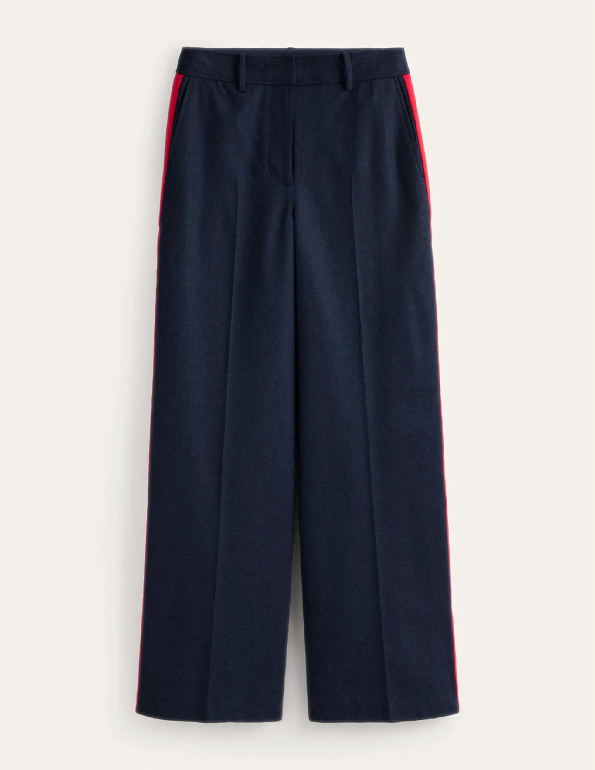 Westbourne Wool Pants-Navy with Red Stripe