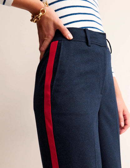Westbourne Wool Pants-Navy with Red Stripe