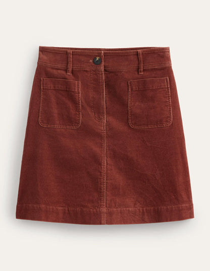 Estella Cord Skirt-Red Oak