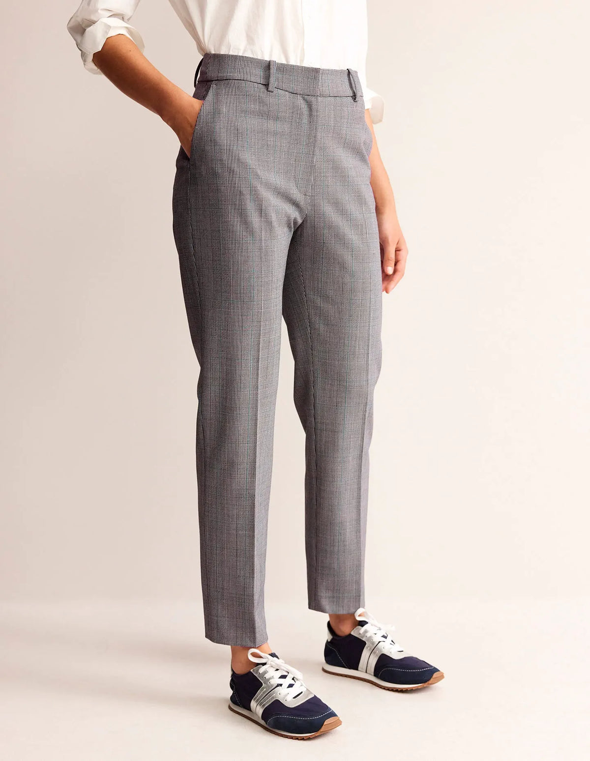 Kew Wool-Twill Pants-Ivory, Charcoal and Blue Pow