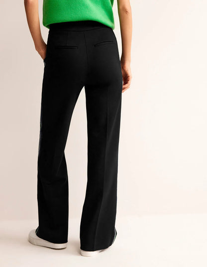 Westbourne Ponte Trousers-Black with Metallic Stripe