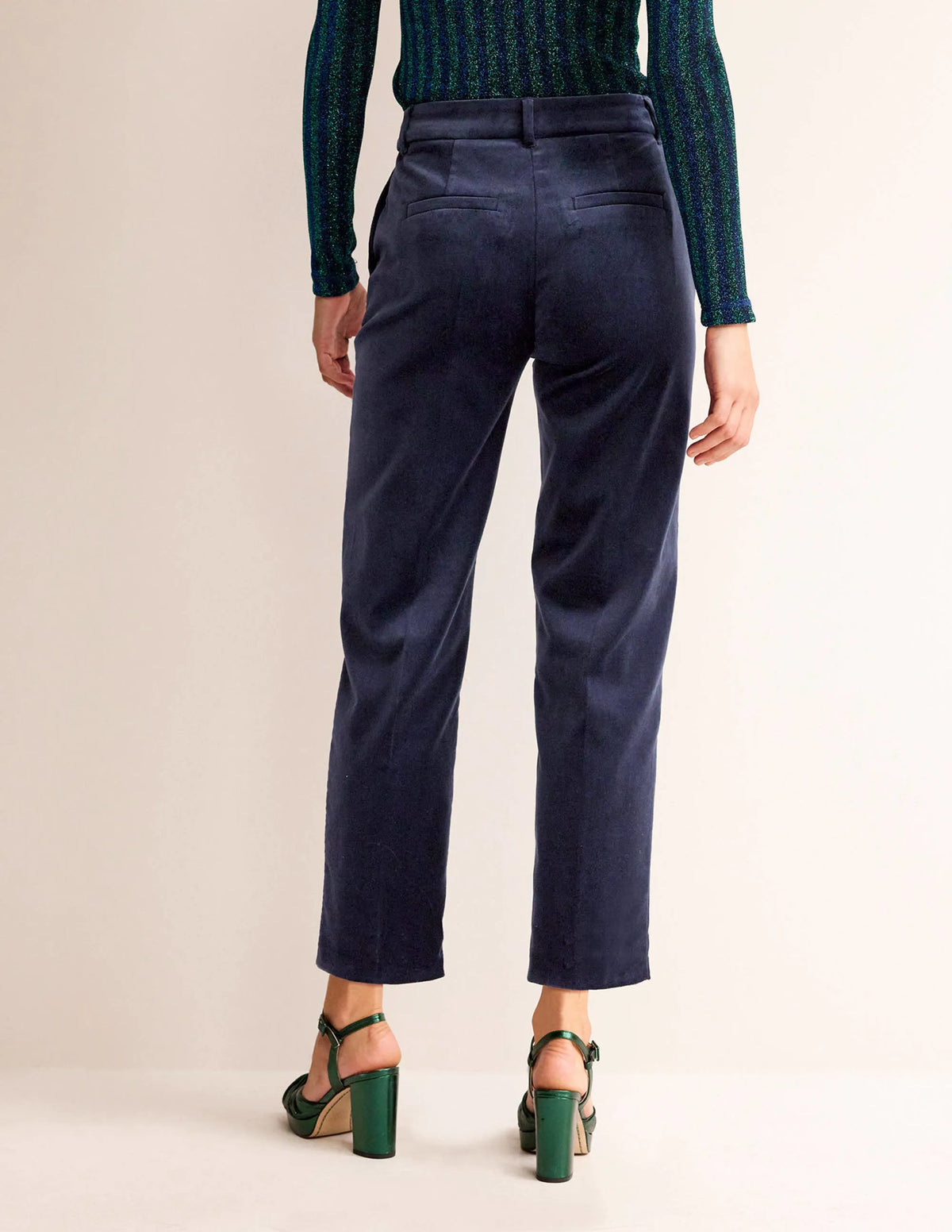 Kew Velvet Pants-Navy