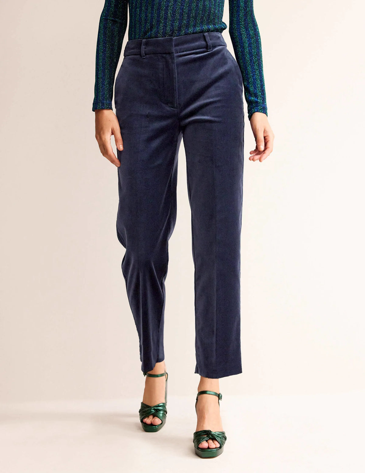 Kew Velvet Pants-Navy