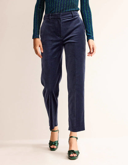 Kew Velvet Pants-Navy