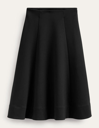Flippy Jersey Midi Skirt-Black