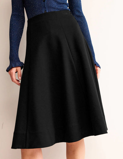 Flippy Jersey Midi Skirt-Black