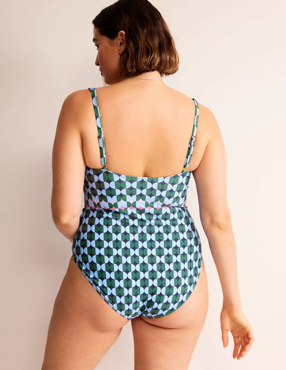 U-Bar Swimsuit-Cornflower, Multi Geo