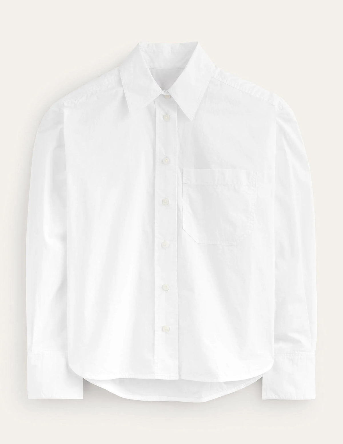 Relaxed Cotton-Poplin Shirt-White