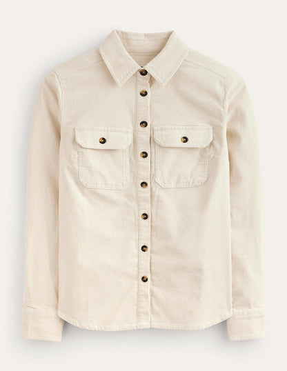Straight-Fit Corduroy Shirt-Vanilla