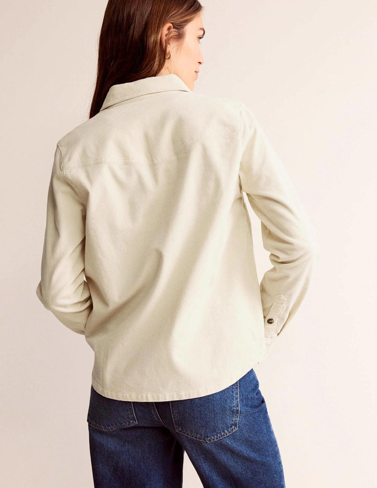 Straight-Fit Corduroy Shirt-Vanilla