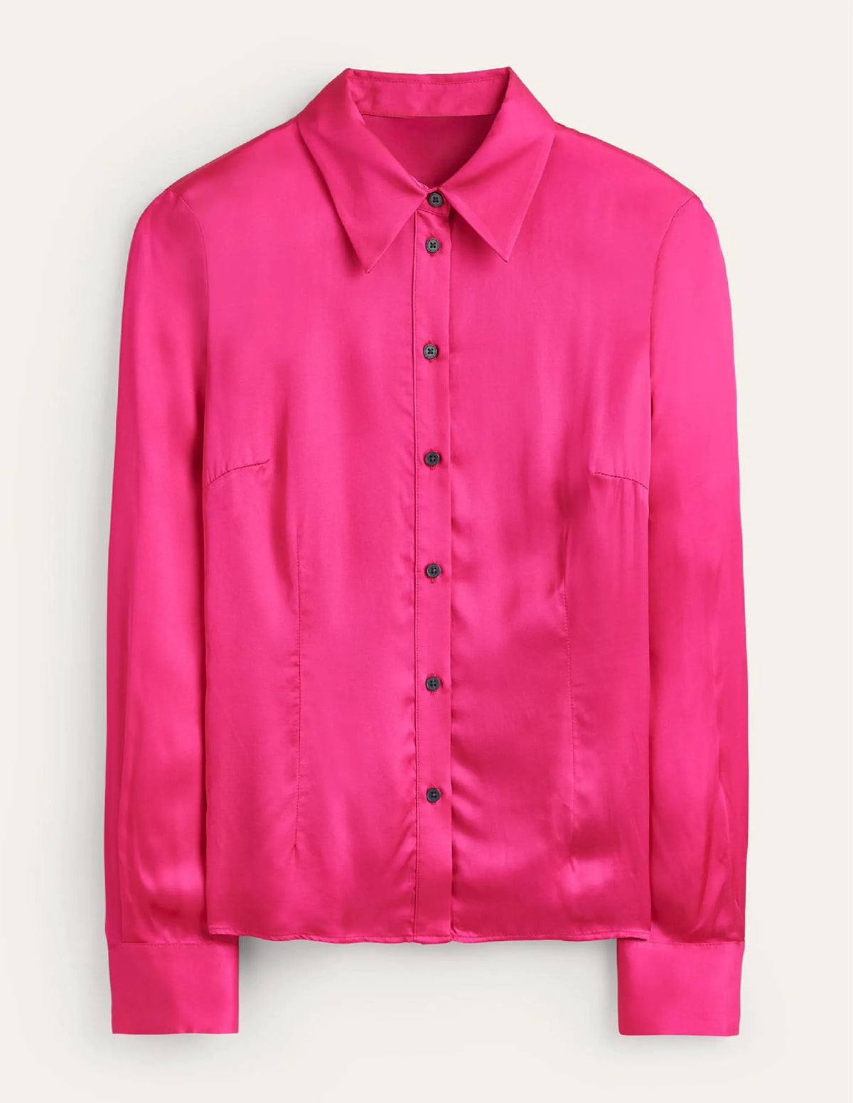 Saskia Satin Shirt-Vibrant Pink