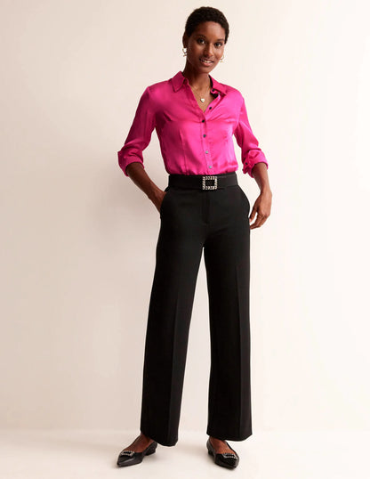 Saskia Satin Shirt-Vibrant Pink