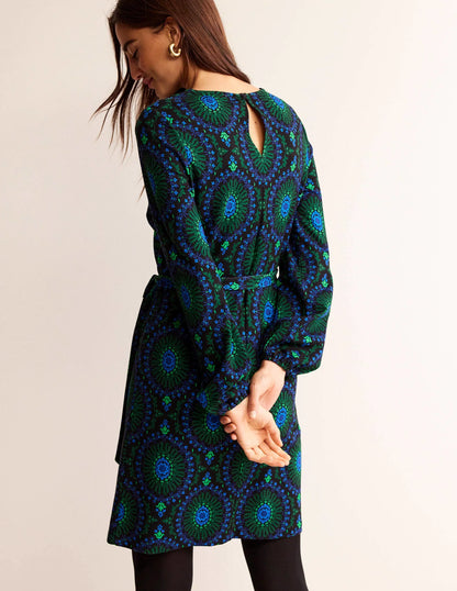 Violet Ponte Shift Dress-Black, Artizian Geo
