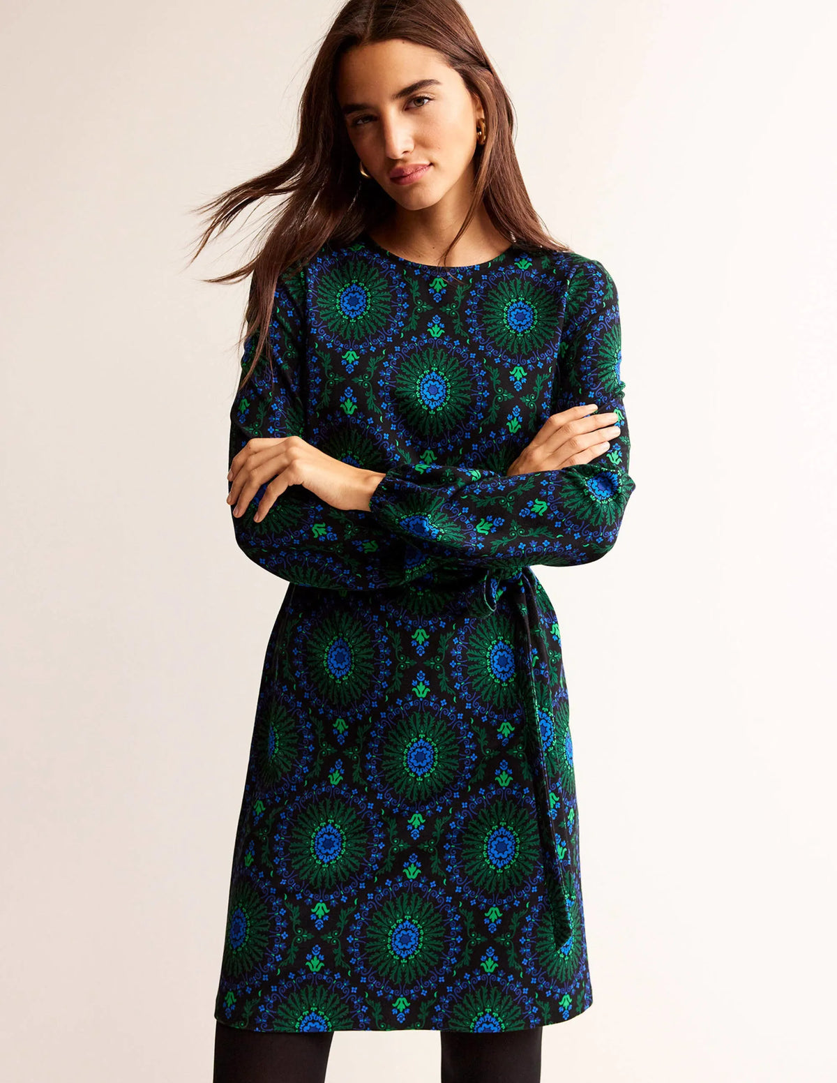 Violet Ponte Shift Dress-Black, Artizian Geo