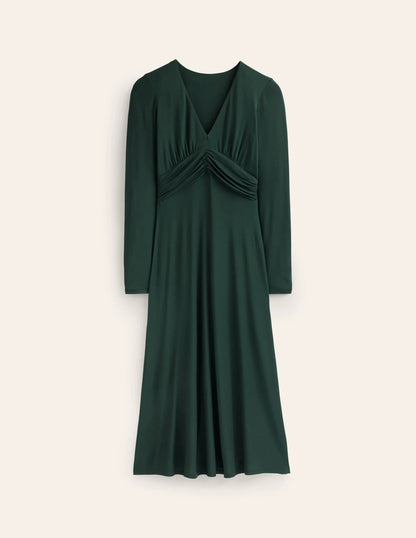 Elodie Empire Midi Dress-Chatsworth Green