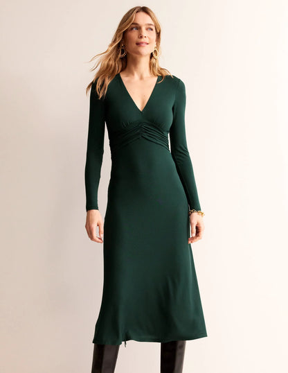 Elodie Empire Midi Dress-Chatsworth Green