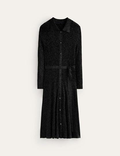Faye Sparkle Knitted Dress-Black