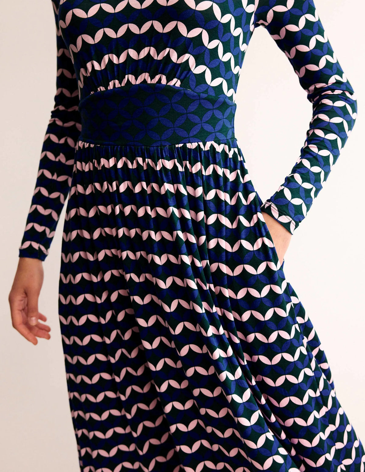 Thea Long Sleeve Midi Dress-Surf The Web, Diamond Terrace