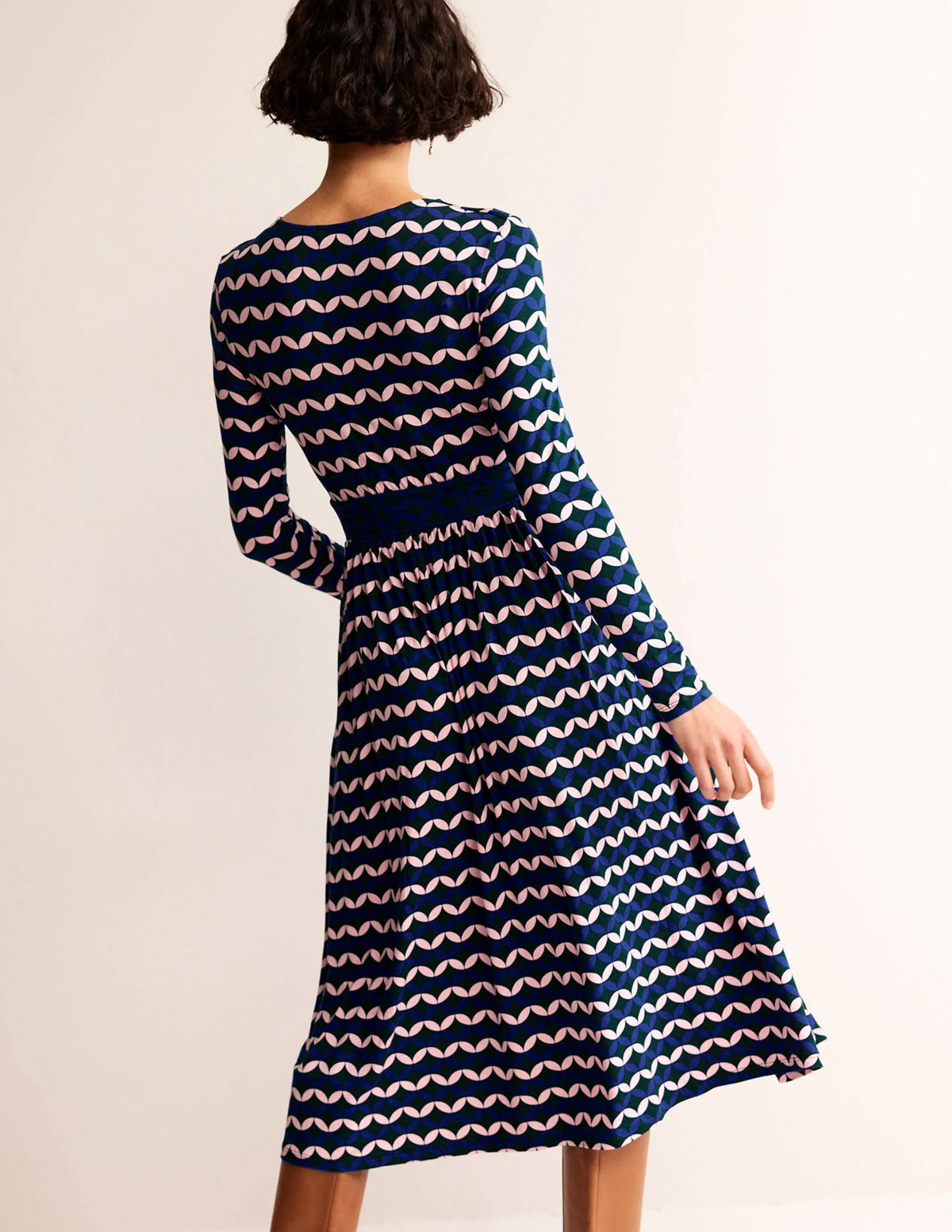 Thea Long Sleeve Midi Dress-Surf The Web, Diamond Terrace