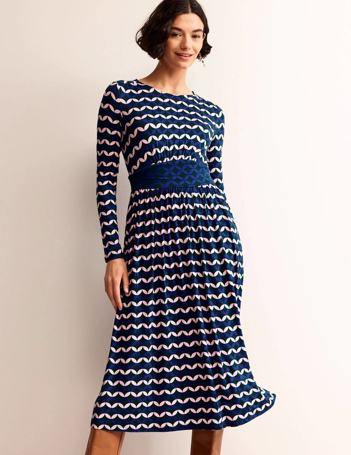 Thea Long Sleeve Midi Dress-Surf The Web, Diamond Terrace