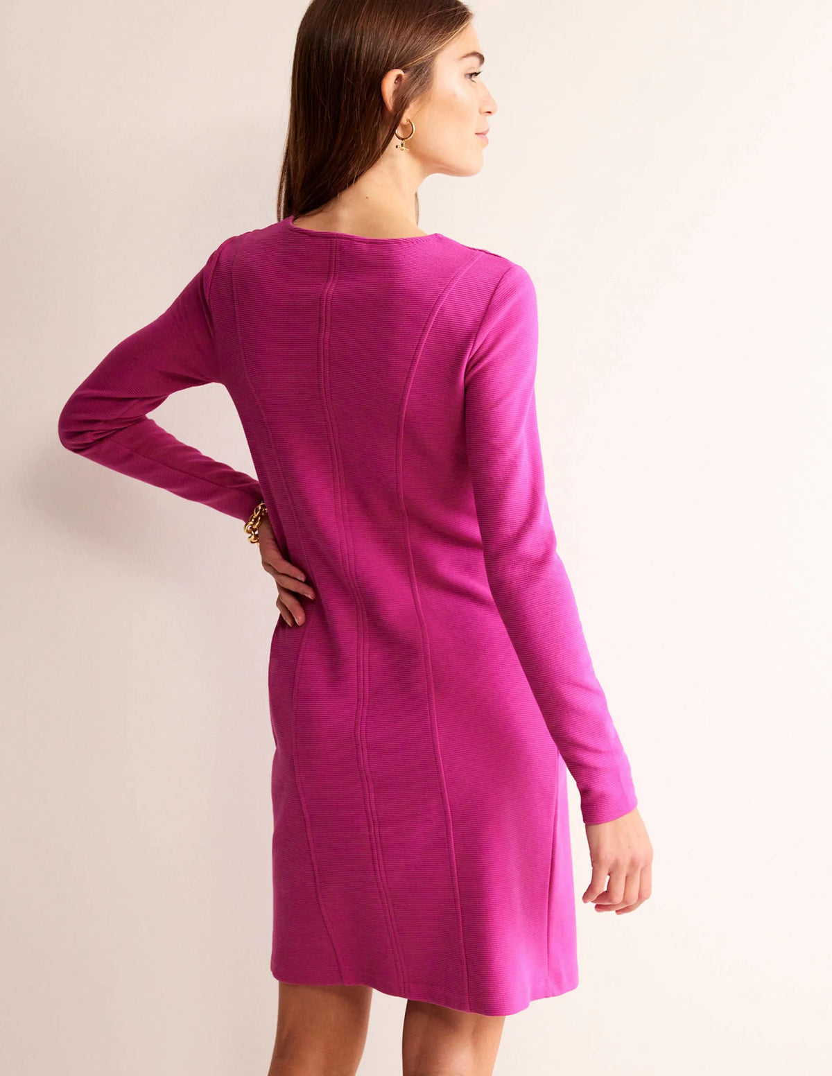 Ellen Ottoman Dress-Magenta
