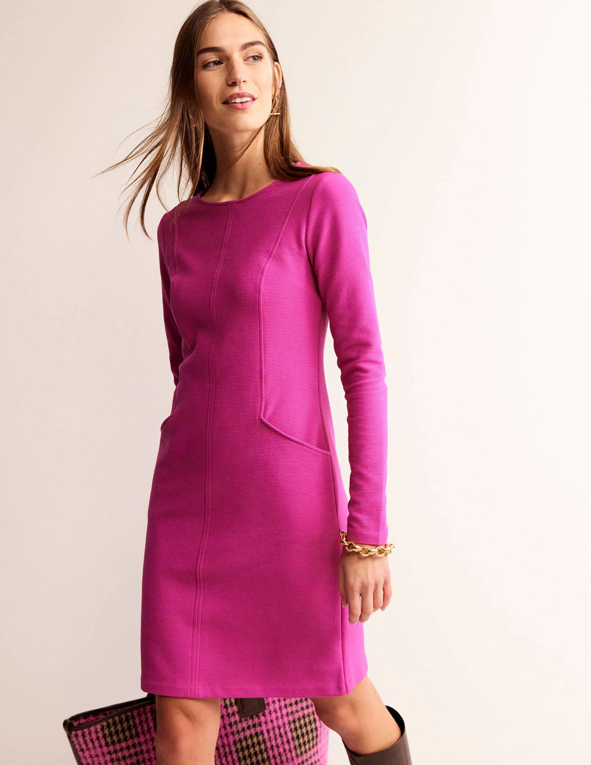 Ellen Ottoman Dress-Magenta