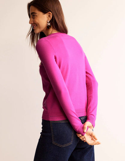 Catriona Cotton Crew Jumper-Cosmos Pink
