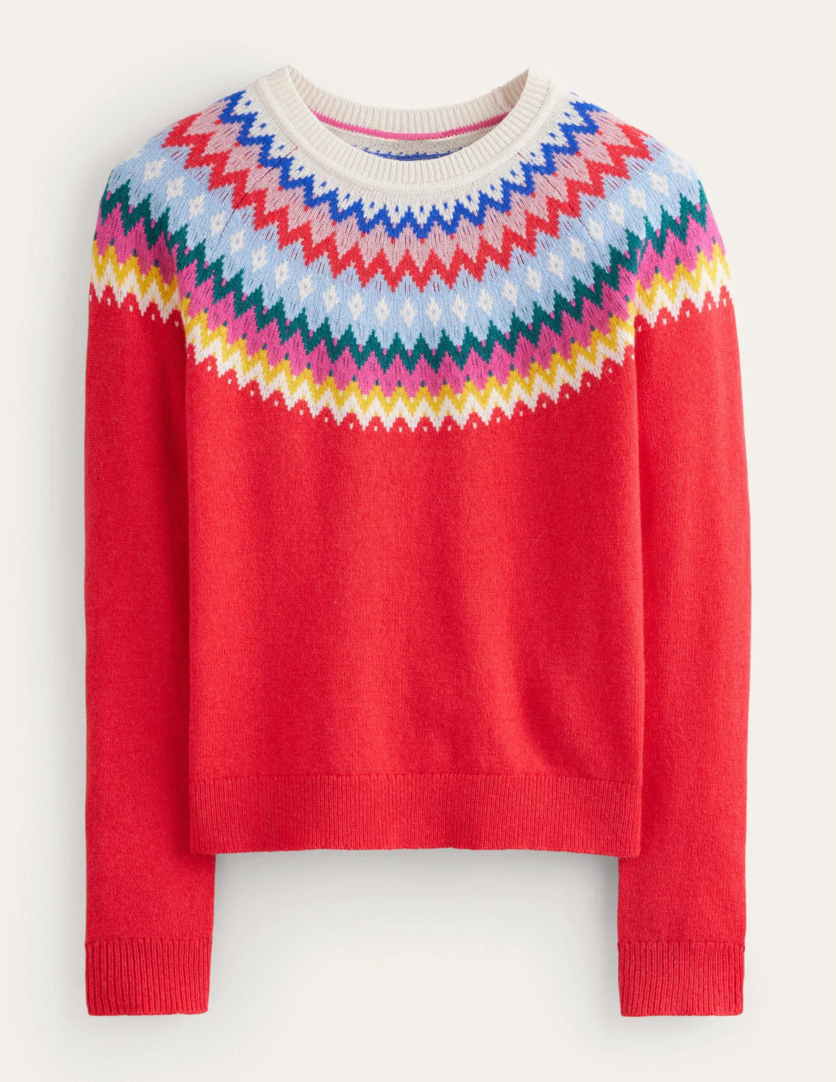 Edie Fair Isle Sweater-Poppy Red
