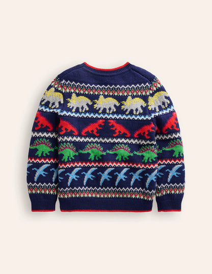Fair Isle Sweater-Starboard Blue