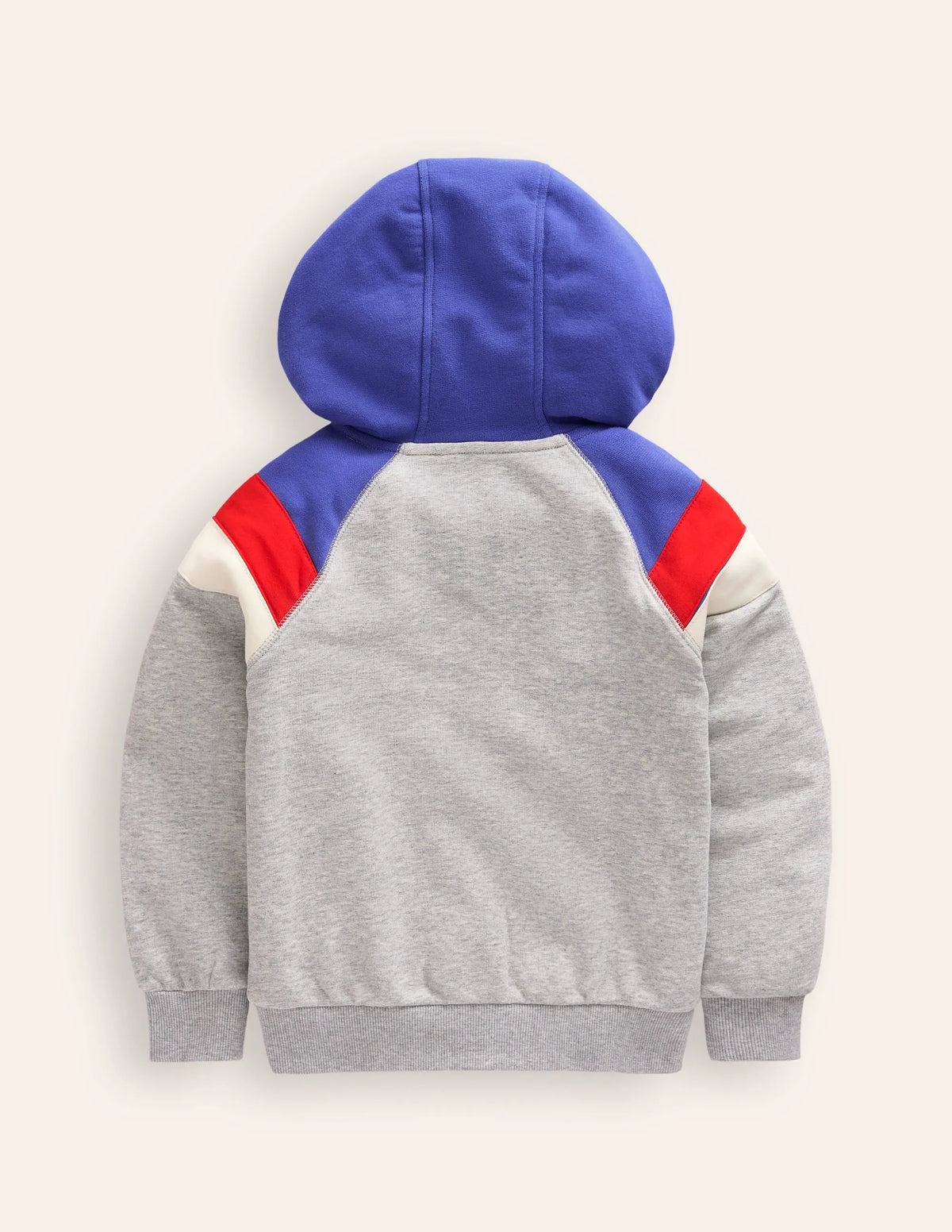 Colour Block Hoodie-Grey Marl