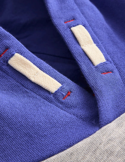 Colour Block Hoodie-Grey Marl