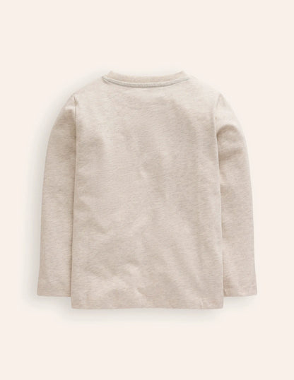Printed Logo T-Shirt-Oatmeal Marl Transport