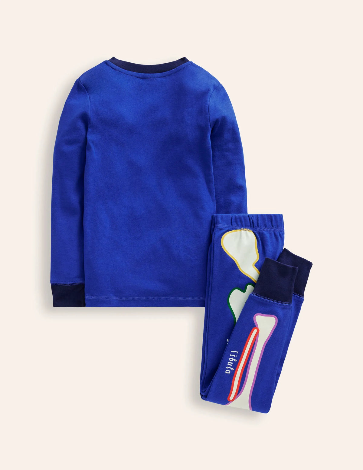 Snug Glow-in-the-dark Pajamas-Blue Skeleton