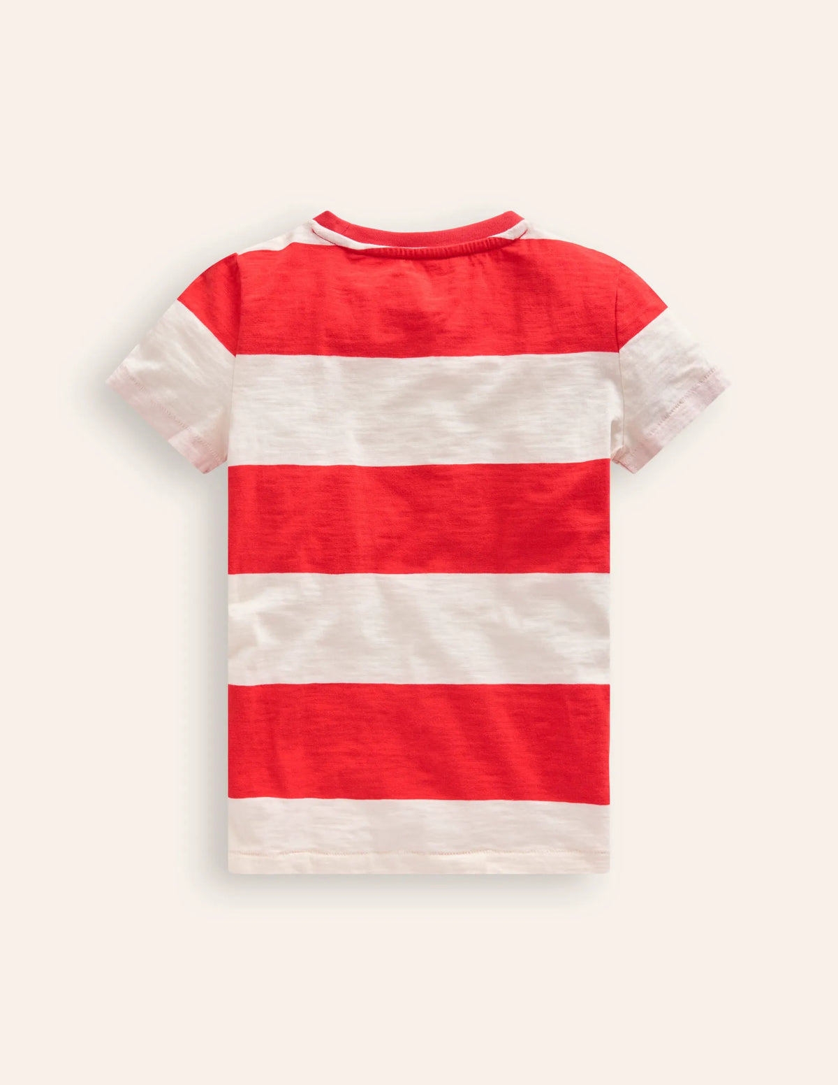 Washed Slub T-shirt-Poppy Red/ Ivory