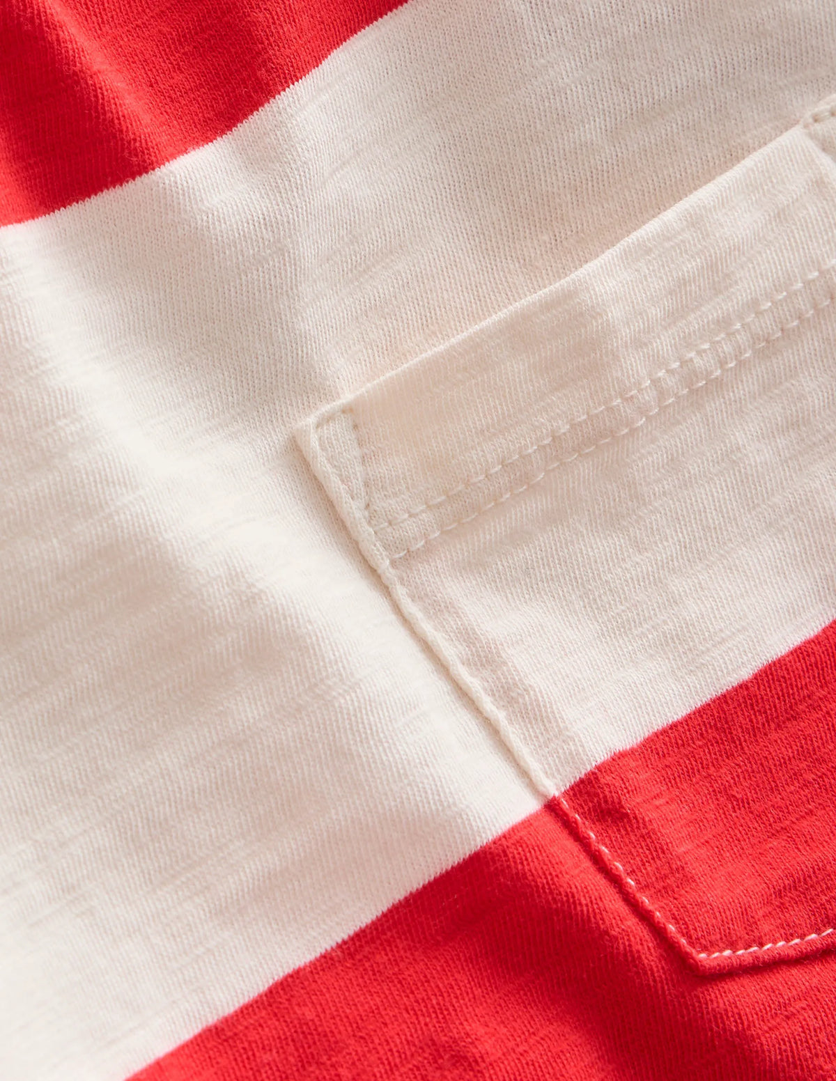 Washed Slub T-shirt-Poppy Red/ Ivory