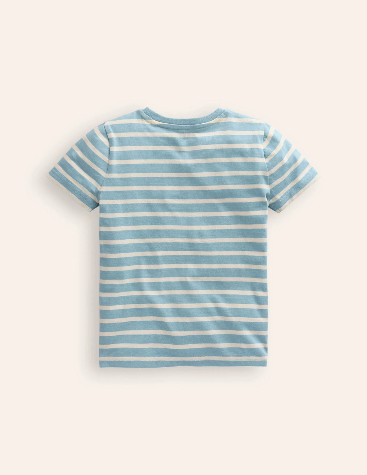 Appliqué Pirate Ship T-shirt-Vintage Blue/ Ivory Stripe