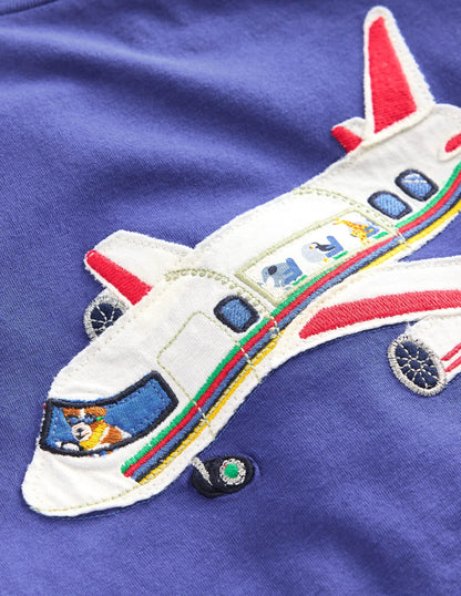 Appliqué Plane T-shirt-Blue Heron Aeroplane