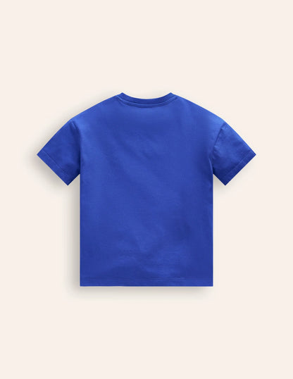 Funny Logo T-shirt-Brilliant Blue