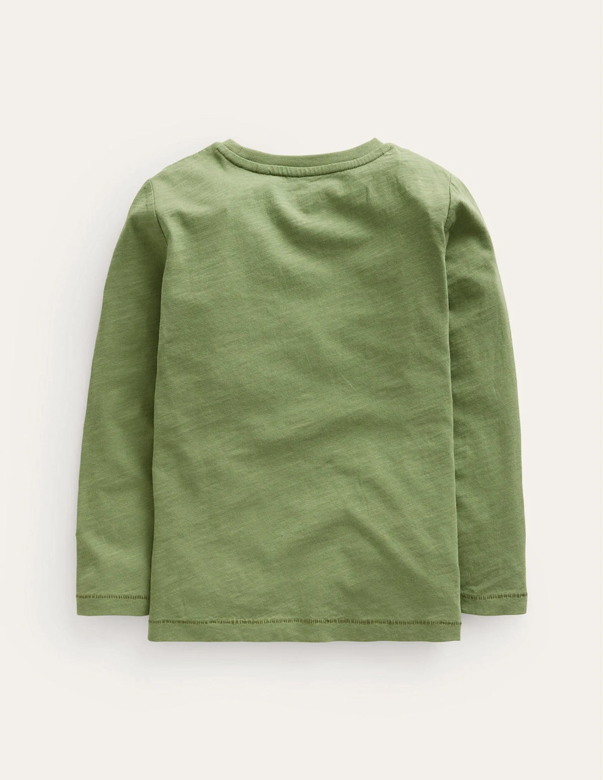 Long-sleeved Washed T-shirt-Safari Green