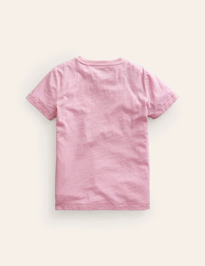 Washed Slub T-shirt-Sugared Almond Pink