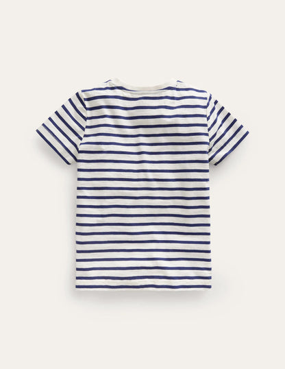 Washed Slub T-shirt-Starboard/Ivory
